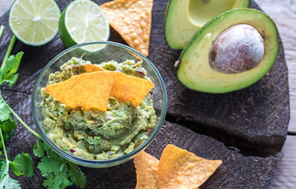 Guacamole with tortilla chips